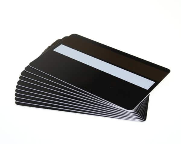 Black Gloss Premium 760 Micron Cards With Hi-Co Magnetic Stripe &amp; Signature Strip Panel (Pack of 100)