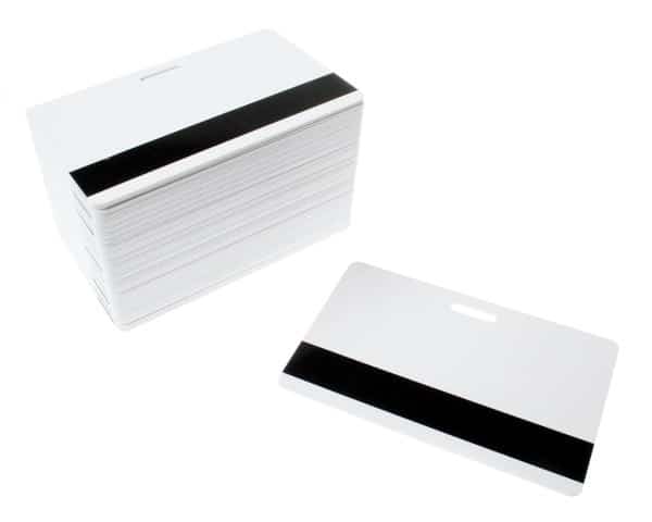 Blank White Plastic Cards With Magnetic Stripe &amp; Punch Slot (Pack of 100)