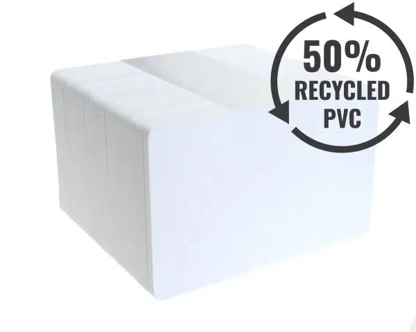 Dyestar White 760 Micron 50% Recycled PVC Cards (Pack 100)