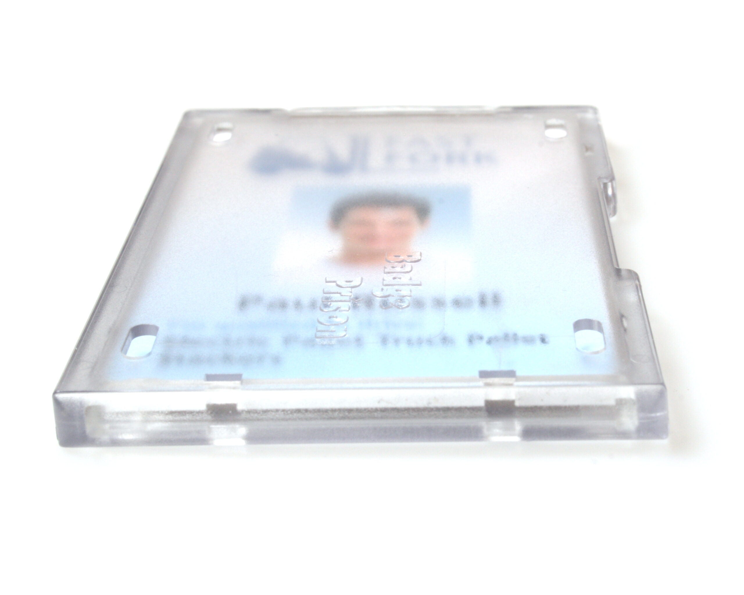 Enclosed Badge Prison Holders Single Use, Permanent Locking - Portrait / Vertical (Pack of 100)