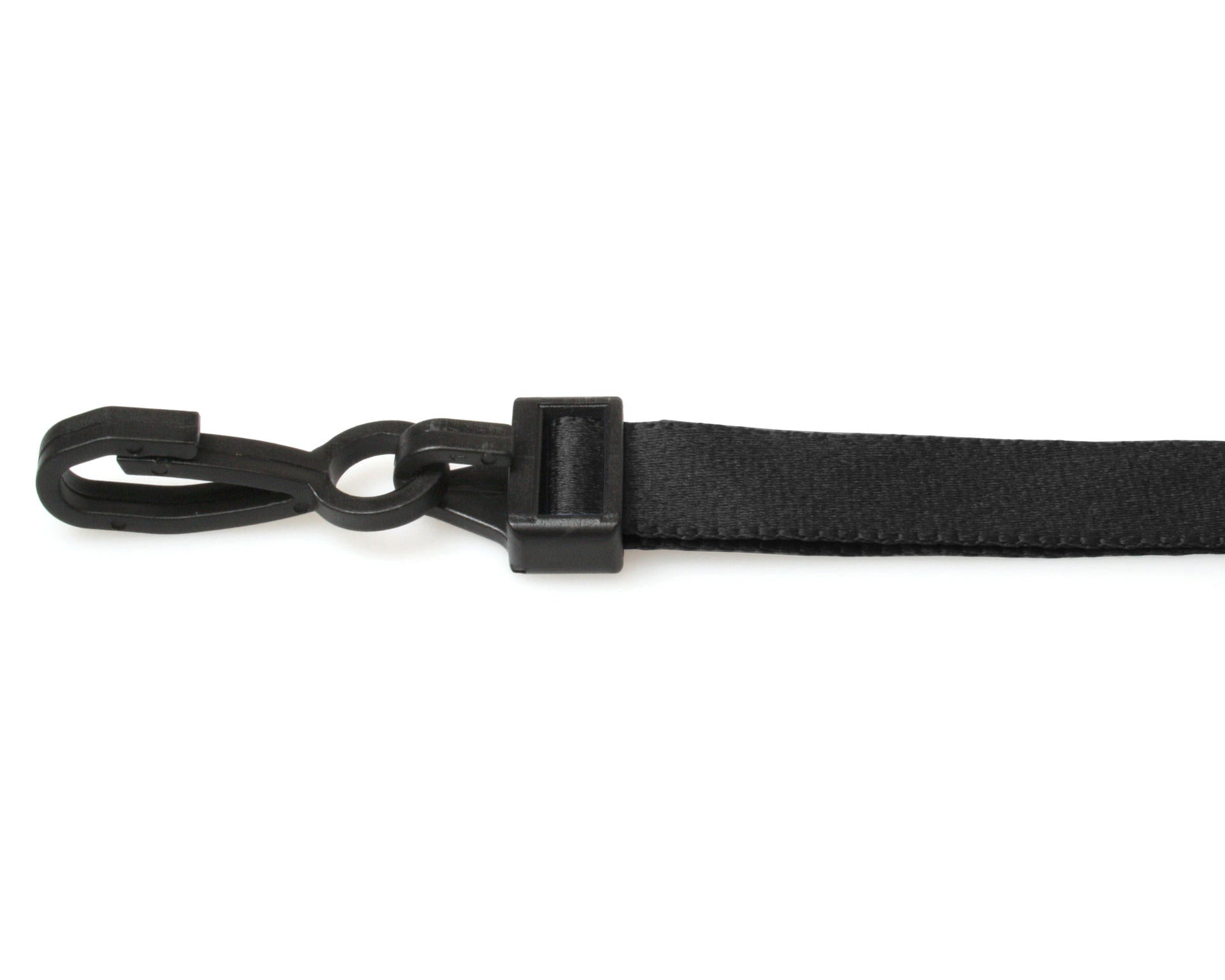 15mm Recycled Plain Black Lanyards with Plastic J Clip (Pack of 100)