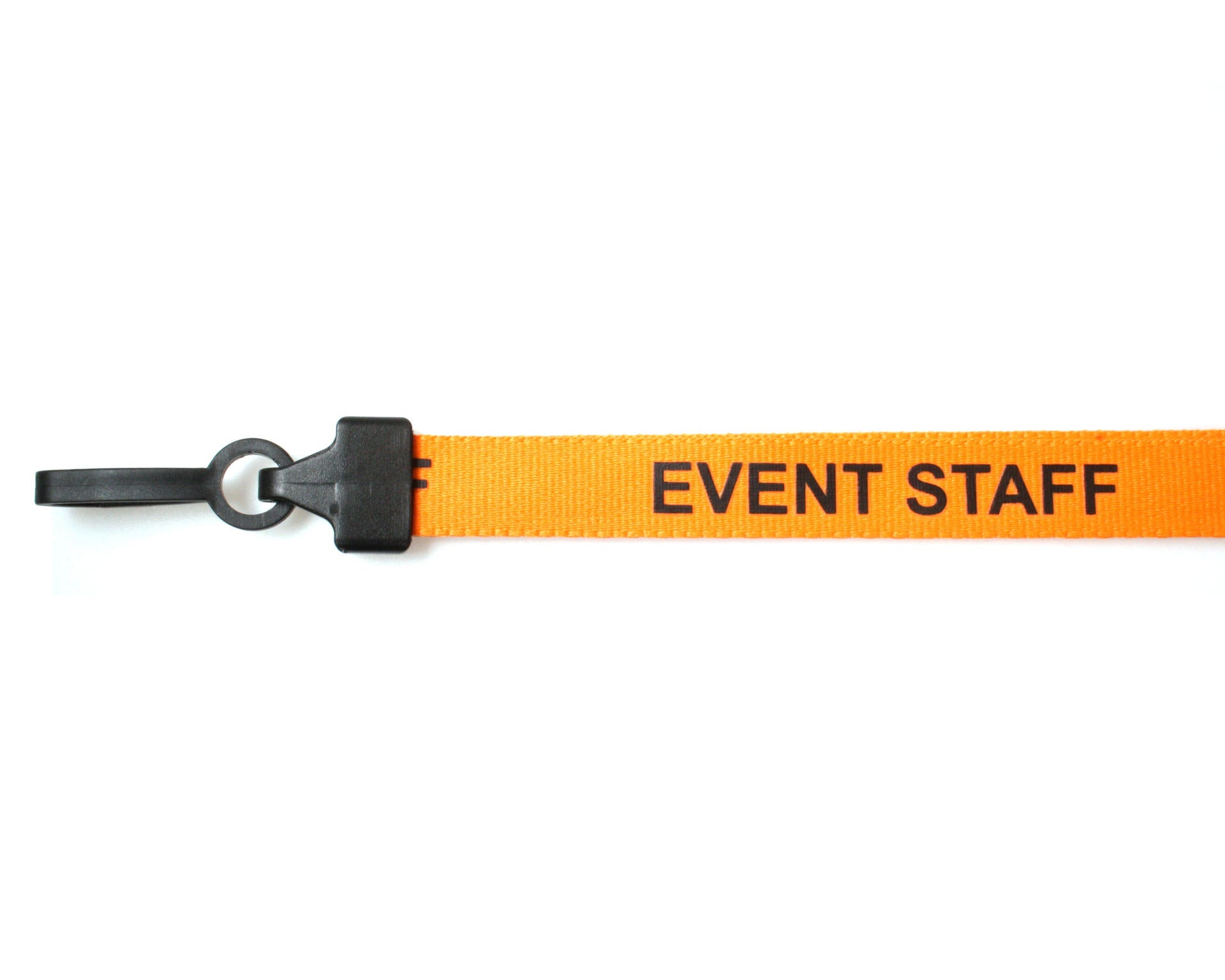 15mm Recycled Orange Event Staff Lanyards with Plastic J Clip (Pack of 100)