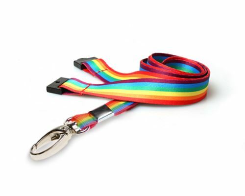 RPET RAINBOW LANYARDS WITH METAL LOBSTER CLIP (PACK OF 100)