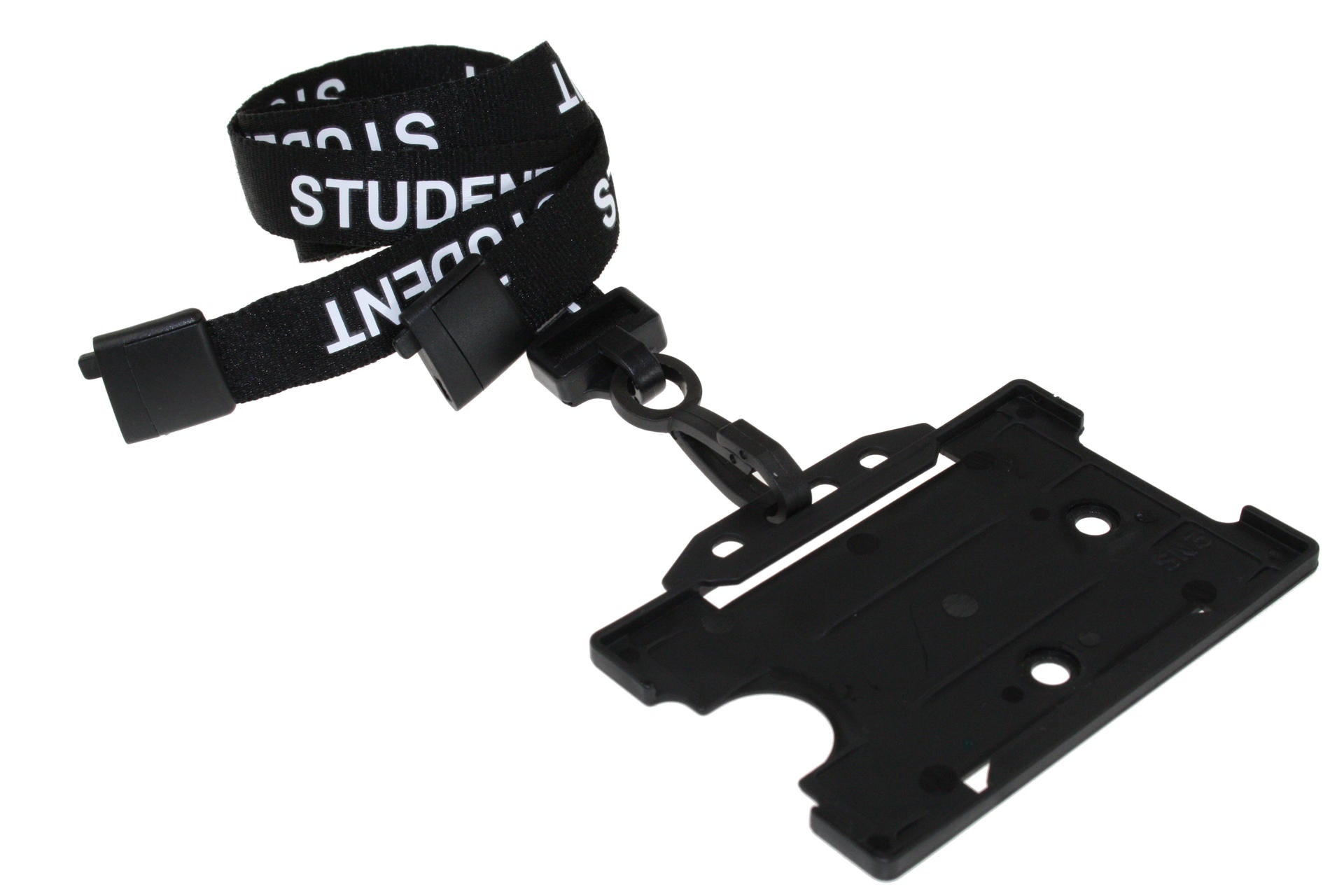 15mm Recycled Black Student Lanyards with Plastic J Clip (Pack of 100)