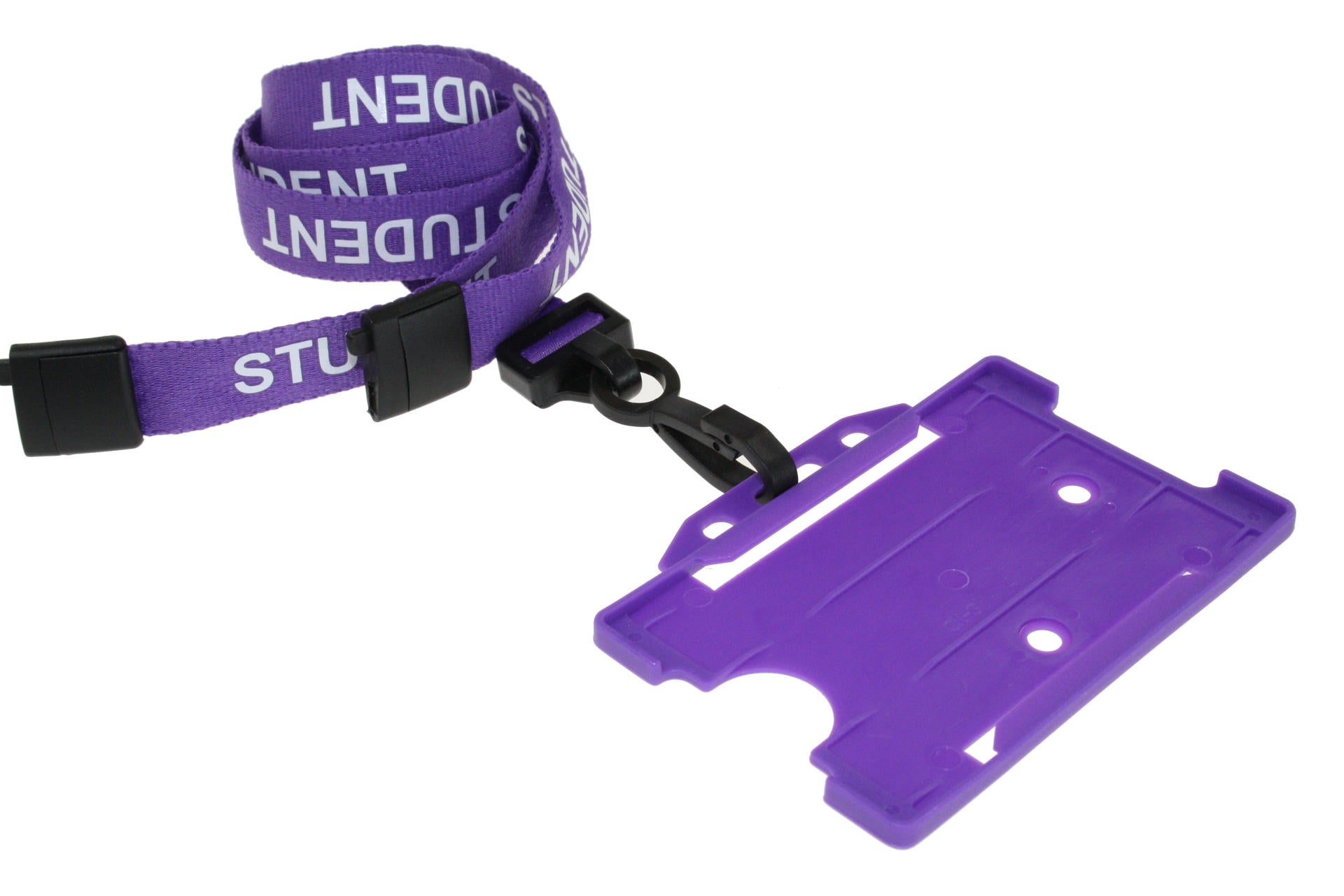 15mm Recycled Purple Student Lanyards with Breakaway and Plastic J Clip (Pack of 100)