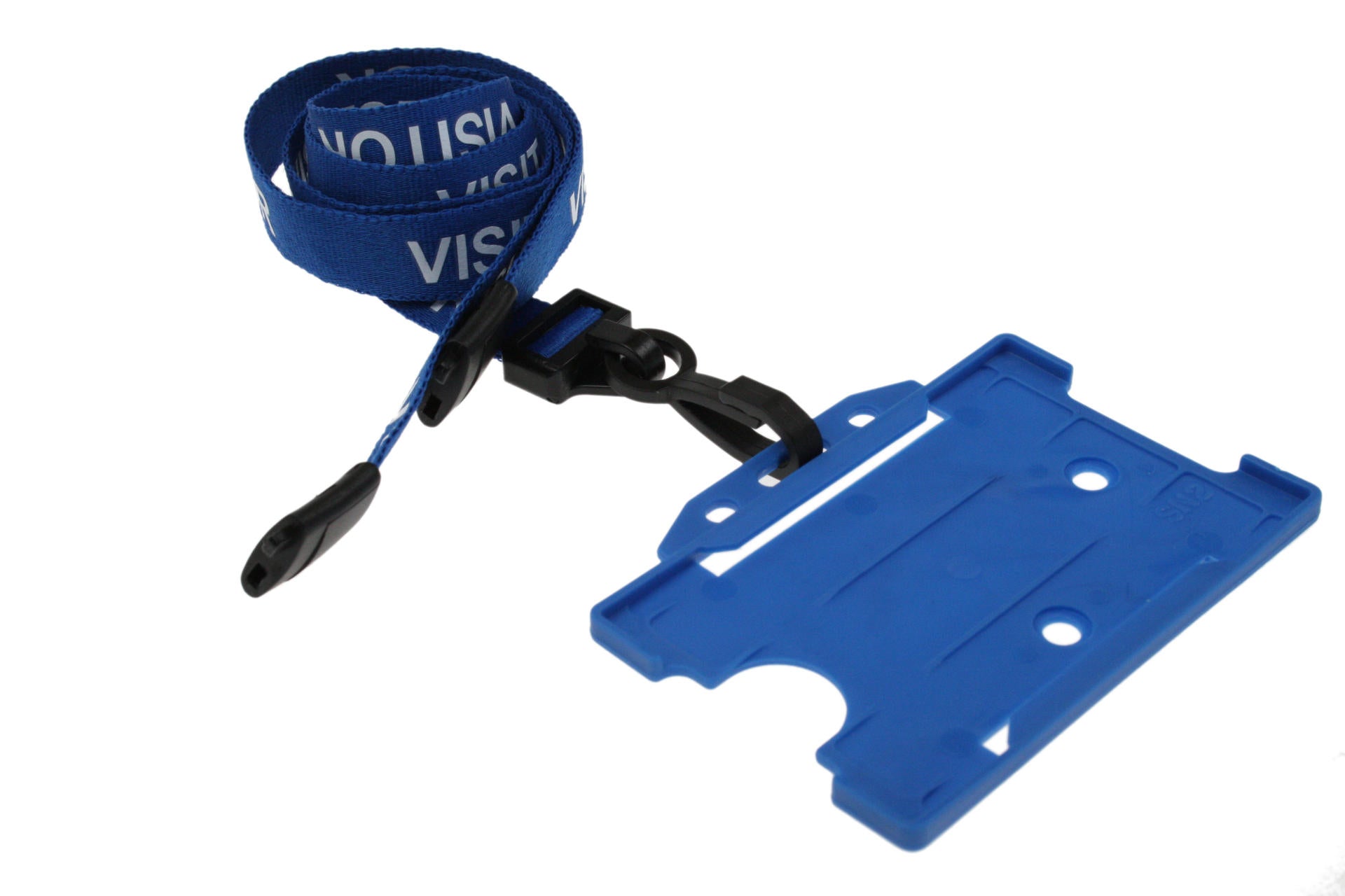 15mm Recycled Blue Visitor Lanyards with Breakaway and Plastic J Clip (Pack of 100)