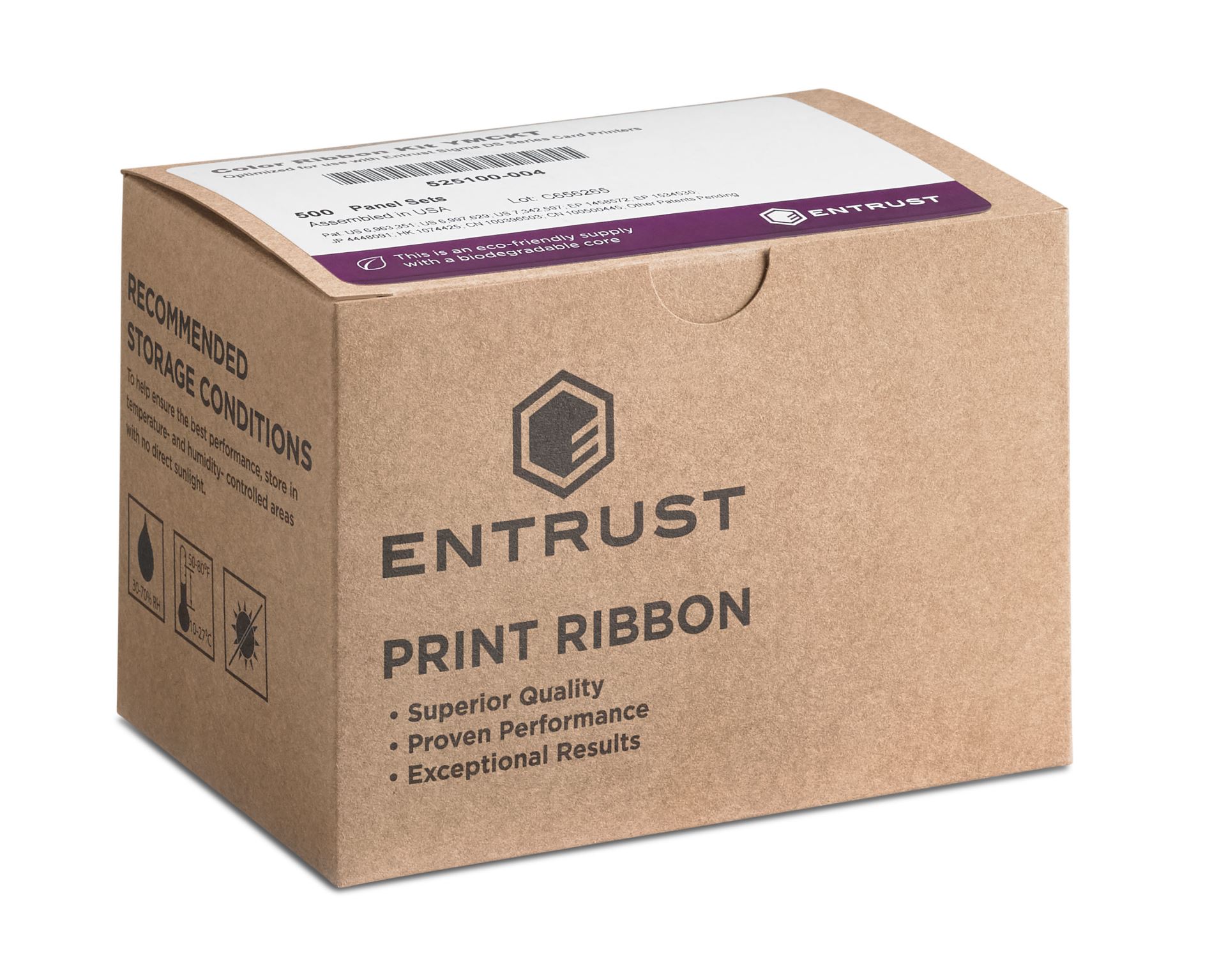 Entrust 525100-002 ymcKT Short-Panel Colour Ribbon (650 Prints)